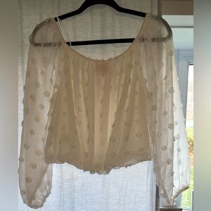 Elegant White Sheer Women's Top